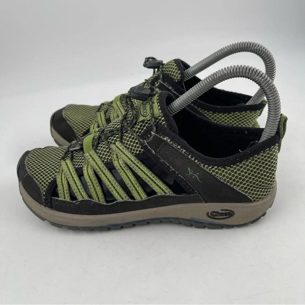 Chaco Unisex Kid’s Outcross 2 Green Black Hiking Water Shoes - Size 4 Youth